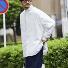 【美品】FREAK'S STORE リラックスフィット バンドカラーシャツ