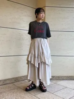 値下げ　ナノユニバース　LB.03/ランダムヘムギャザースカート