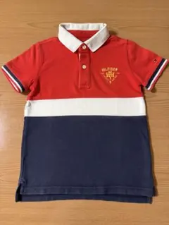 TOMMYHILFIGER ポロシャツ 赤x白x紺 120センチ 半袖