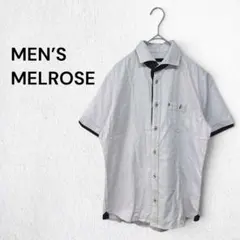 メンズメルローズ MEN’S MELROSE半袖シャツ 薄紫 ドット柄 綿100のサムネイル