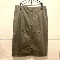 カーキ タイトスカート ひざ丈 ウエストゴムのサムネイル
