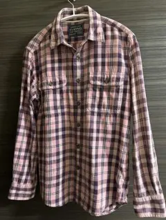 FLANNEL XS チェック柄 長袖シャツ ピンク old uniqlo