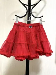 ♡トマトレッドフリルティアードスカート サイズ130♡