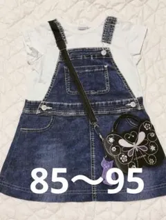 ANNA SUI mini デニム風サロペット風 半袖ワンピース 85〜95cmのサムネイル