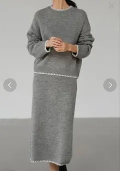 グレー ニット セットアップ