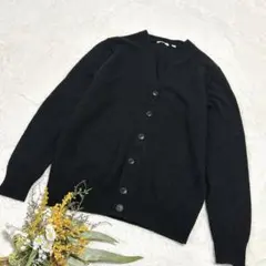 【ユニクロ】UNIQLO メンズ ラムVネックカーディガン ブラック M