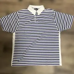 OLD STUSSY ボーダー ポロシャツ 紺タグのサムネイル