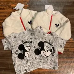 ミッキー フリース90.100センチ おまけTシャツ2枚