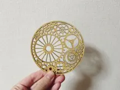 木製コースター 歯車デザイン