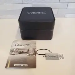 【箱のみ】GUIONNET 時計ケース 黒 合成皮革 取扱説明書付き
