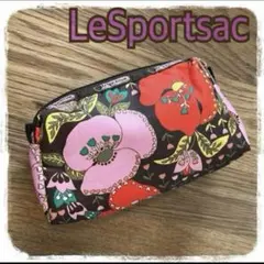 レスポ　ポーチ　花柄　ブラウン　中古　メイクポーチ