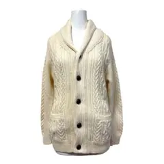 【S】 HARE カーディガン ニット ケーブルニット ホワイト メンズ 厚手のサムネイル