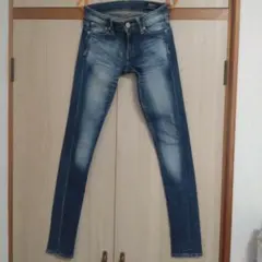 スキニーデニム サイズ22 ダークブルー