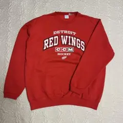 【DETROIT RED WINGS】 NHL CCM プリントスウェット 古着