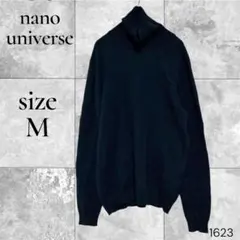 ナノユニバース タートルネックニット セーター ブラック M シンプルデザイン