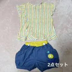 ストライプ半袖シャツ&半ズボンセット