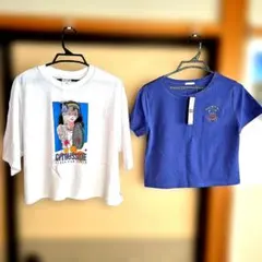 レディース 半袖Tシャツ 2点セット ホワイト ブルー