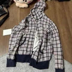old UNIQLO チェック　ジップ　パーカー ダブルジッパー