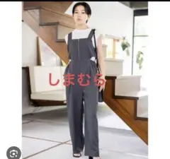 美品　しまむら　サロペット オールインワン　M 人気商品　グレー　春服　夏服