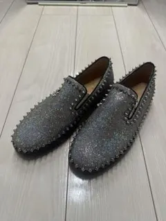 【極美品】クリスチャンルブタン スタッズ スリッポン 41 シルバー