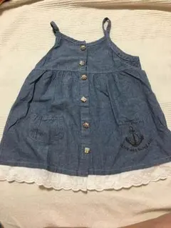 美品 オリーブデオリーブ デニムワンピース チュニック 110