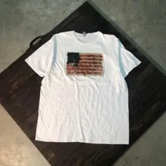 7SM1【GILDAN】USA国旗プリント　Tシャツ　　コットン　古着
