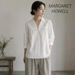 マーガレットハウエル 日本製 ピンタックシャツ ロング丈 シャツ 