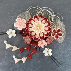 つまみ細工　髪飾り　✴︎彩花✴︎ 成人式卒業式七五三　No.438再販1 つまみ細工 髪飾り ✴︎彩花✴︎ 成人式卒業式七五三 No.438再販3