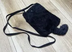 黒猫モチーフ ファー ショルダーバッグ ポシェット サコッシュのサムネイル