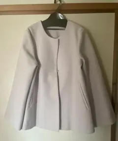 ノーカラージャケット コート フレアスリーブ