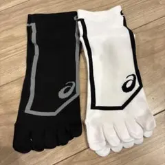 asics アシックス 5本指ランニングソックス 滑り止め付き 男女兼用2足