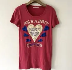 な*の様 A’S RABBIT ハート柄 ビジュー付Tシャツ Free sizeのサムネイル