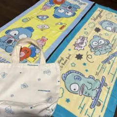 新品　サンリオハンギョドン　トートバッグ　ハンドバッグ　フェイスタオル