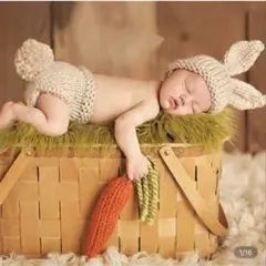 美品　SHEIN シーン　ニューボーンフォト　新生児　うさぎ　男女兼用