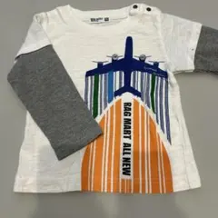 RAG MART 飛行機柄 重ね着風長袖カットソー 90