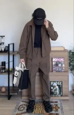 ファミマ　ジップアップジャケット　ジョガーパンツ　セット　ブラウン