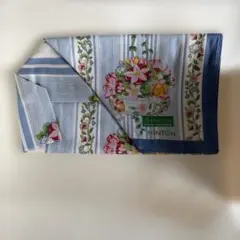 MINTON ハンカチ 花柄 ストライプ ブルーのサムネイル