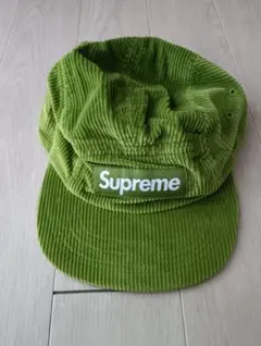 Supreme　グリーン　コーデュロイ　キャップ