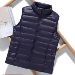 新品未使用インナーダウンベスト M（Ｌ位）ライトダウン−ネイビー軽量