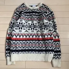7.7coen コーエン ノルディック柄 ニット セーター 総柄 ウール混 Mのサムネイル