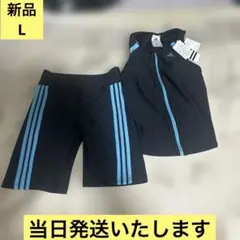 【新品】 adidas セパレート水着 フィットネス水着　ブラックブルー　Lのサムネイル