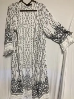 GORG 幾何学模様 五分袖カーディガン
