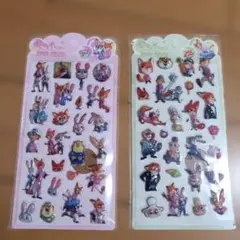 【新品】《2枚セット》ズートピア柄　きゅんポップシール立体ぷくぷくシール