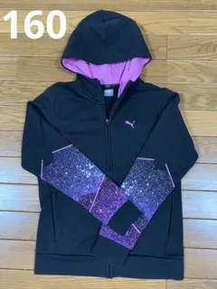 PUMA フード付きジャージ M ブラック/ピンク