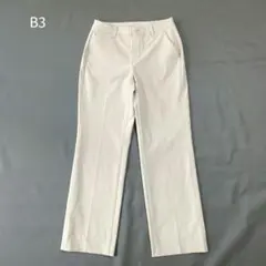B3 ビースリー ストレートパンツ センタープレス ストレッチ ベージュ Sのサムネイル