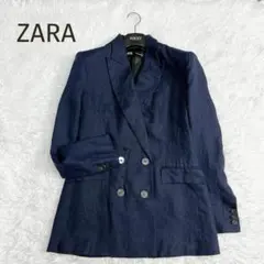 ZARA ザラ 紺ブレ ブレザー 金ボタン ダブル ジャケット ネイビー 紺