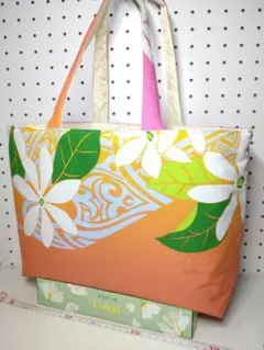 トートバッグ エコ サブ リバーシブル ハワイ ティアレ グラデーション ハンド