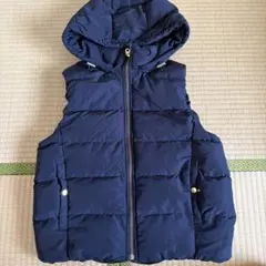 ネイビー フード付き ダウンベスト