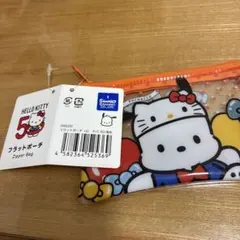 HELLO KITTY キティ　50周年 フラットポーチ サンリオ