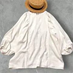 mystic ミスティック＊ホワイト バルーンスリーブ シャツ【F】